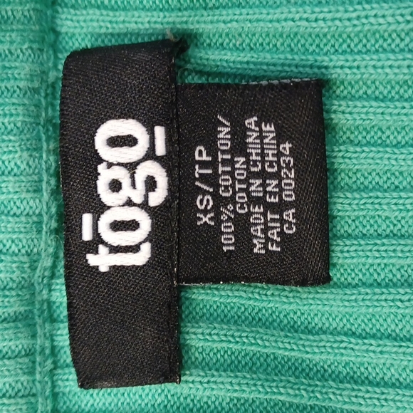 Togo/Hudson's Bay Ribbed Cotton V Neck Sweater- Sz. XS - Picture 5 of 5